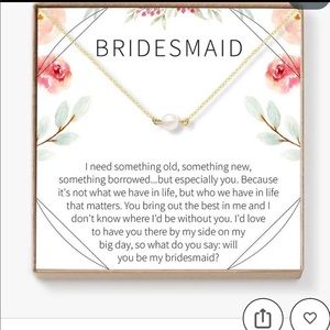 2 Bridesmaid Necklaces with faux pearl